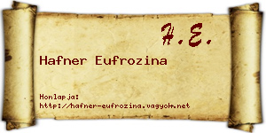 Hafner Eufrozina névjegykártya